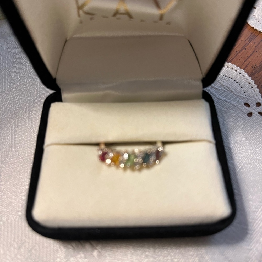 Multi Colored Stone Ring Sterling Silver - image 2